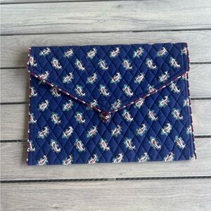 Vintage VERA BRADLEY Navy Paisley Quilted Envelope Clutch